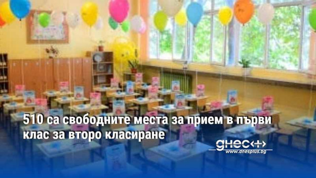 510 са свободните места за прием в първи клас за второ класиране