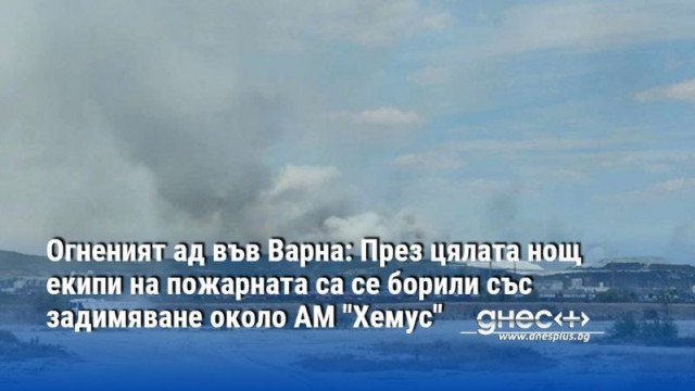 Огненият ад във Варна:През цялата нощ екипи на пожарната са се борили със задимяване на АМ "Хемус"