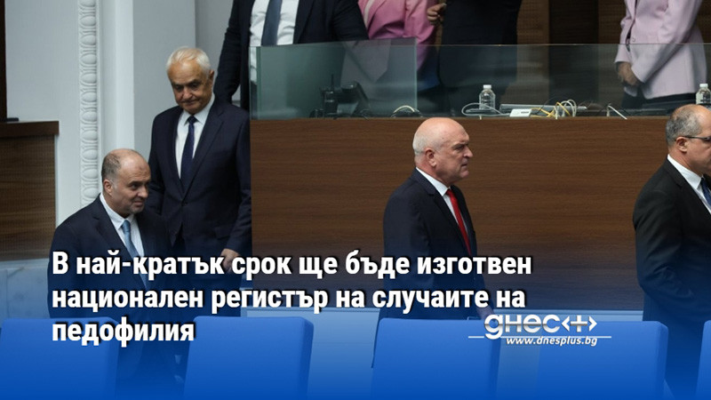 В най-кратък срок ще бъде изготвен национален регистър на случаите на педофилия