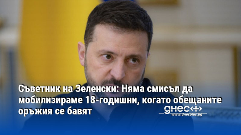 Съветник на Зеленски: Няма смисъл да мобилизираме 18-годишни, когато обещаните оръжия се бавят