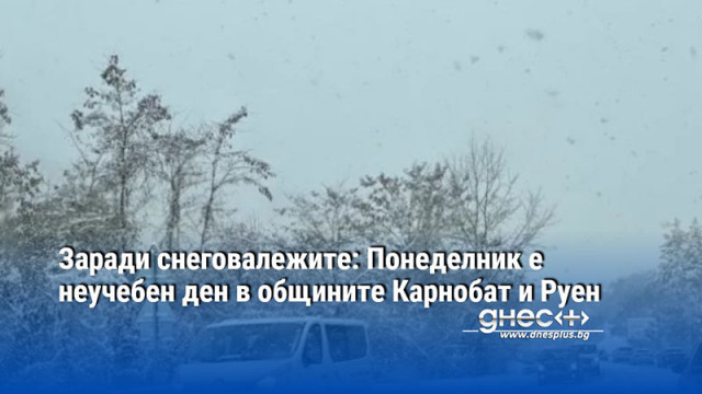 Заради снеговалежите: Понеделник е неучебен ден в общините Карнобат и Руен