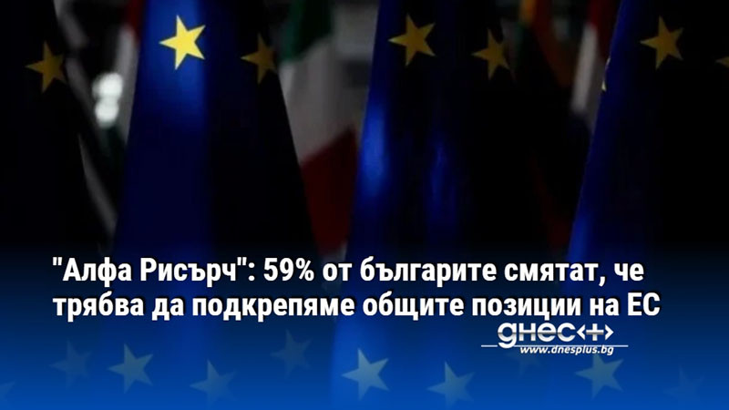 "Алфа Рисърч": 59% от българите смятат, че трябва да подкрепяме общите позиции на ЕС